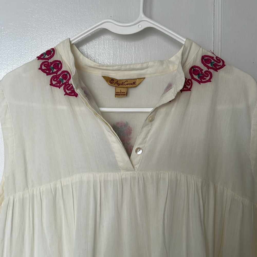 April Cornell Cream and Pink Maxi Dress - Picture 3 of 4